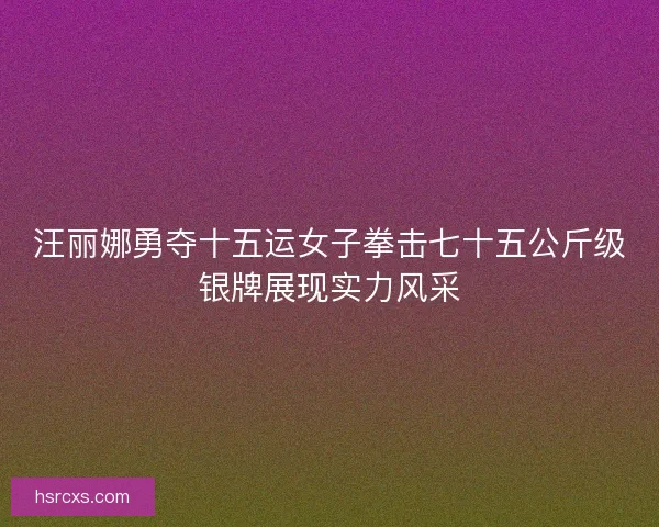 汪丽娜勇夺十五运女子拳击七十五公斤级银牌展现实力风采